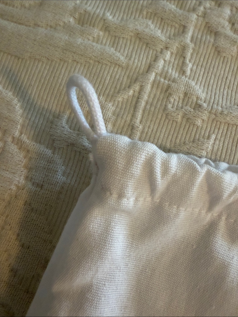 Chloe Large White Pink Flannel Lined Drawstring Dust Bag - Picture 3 of 7